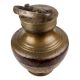 Brass And Copper Gangajal Pot With Carvings And Lid
