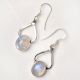 92.5 Sterling Silver Earrings Cabochon Moonstone Hanging Earrings