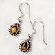 92.5 Sterling Silver Tiger Eye Stone Earring Indian Fashion Earrings