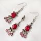 92.5 Sterling Silver Pink Tourmaline Earrings And Pendant Set