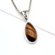 Bezel Setting Tiger's Eye 925 Sterling Silver Pendant