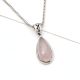 92.5 Sterling Silver Pendant Rose Quartz Pear Shaped  Pendant