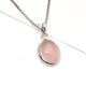 92.5 Sterling Silver Pendant Rose Quartz Oval Bezel Set Pendants