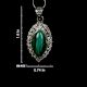 92.5 Sterling Silver Pendent Green Malachite With Traditional Border Design