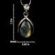92.5 Sterling Silver Earrings Glowing Big Teardrop Shaped Labradorite Gemstone Pendant