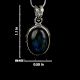 92.5 Sterling Silver Pendant Big Oval Shaped Labradorite Pendant