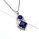 92.5 Sterling Silver Pendant Blue Tourmaline Gemstone Pendant