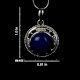 92.5 Sterling Silver Pendant Round Blue Tourmaline Gemstone Pendant