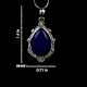 92.5 Sterling Silver Pendant Pear Shaped Blue Tourmaline Gemstone Pendant
