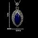 92.5 Sterling Silver Pendant Marquise Shaped Blue Tourmaline Gemstone Pendant