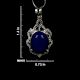 92.5 Sterling Silver Pendant Oval Designer Blue Tourmaline Gemstone Pendant