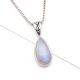 92.5 Sterling Silver Elongated Teardrop Pendant Necklace