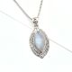 92.5 Sterling Silver Moonstone Pendant Marquise Delicate Wedding Gift