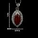 92.5 Sterling Silver Red Carnelian Pendant Marquise Delicate Wedding Gift