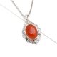 92.5 Sterling Silver Pendant Frame Studded With Red Carnelian Stone