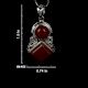 92.5 Sterling Silver Pendant Round And Square Tiered Red Carnelian Stone