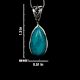 92.5 Sterling Silver Pendant Long Teardrop Shaped Blue Turquoise Gemstone Pendant