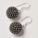 92.5 Sterling Silver Earrings Black Berry Fruit Design Drop Earrings