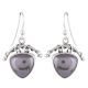 92.5 Sterling Silver Earrings Oval Smoky Grey Quartz In Bezel Setting With Loop Design Drop Earrings