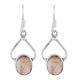 92.5 Sterling Silver Earrings Single Oval Moonstone Drop Earrings For Girls