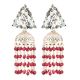 92.5 Sterling Silver Earrings  Amethyst Triangular Stud Red Onyx Tassel Jhumki Earrings