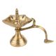 Small Brass Oil Lamp (Kuthu Vilakku) Four Wicks Snake Head Handle