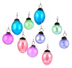 Set of 10 Glass Ornaments Christmas Tree Decoration
