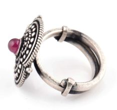 92.5 Sterling silver Ring Oxidized Adjustable Roped Floral Design Trinket Rings (Free Size)