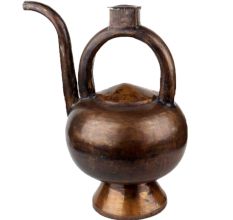 Brass Kamandal With Handle And Spout And Tiny Box On Handle