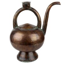 Traditional  Brass Kamandal With Handle And Spout And Tiny Box On Handle