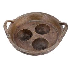 South indian Brass Pot Cooking Appam Three Cavity Kitchenware
