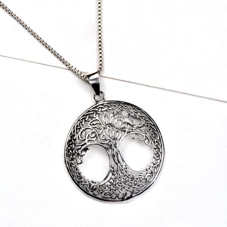 92.5 Sterling silver Pendant Tree of Life Continuous Celtic Knot Design