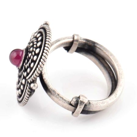 92.5 Sterling silver Ring Oxidized Adjustable Roped Floral Design Trinket Rings (Free Size)