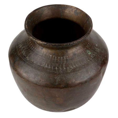 Brass Water Pot Kalash Fluted Design Puja Ceremonial Pot