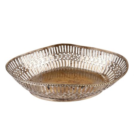 Perforated Basket Weave Aluminum Serving Tray Fruit Bowl