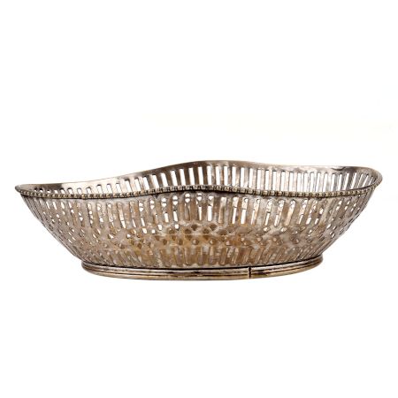 Perforated Basket Weave Aluminum Serving Tray Fruit Bowl