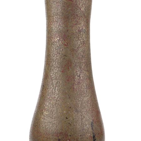 Indian Brass Vase With Enamel Design