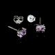 92.5 Sterling Silver Earrings Semi Precious Amethyst Gemstone Stud Earrings