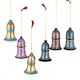 Multi Colored Bell Paper Mache Christmas Ornaments (Set Of 6)