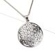 92.5 Sterling Silver Pendant Round Sacred Flower Of life In Hexagonal Design