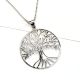 92.5 Sterling Silver Pendant Tree Of Life In A thin Circular Border