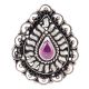 Oxidized 92.5 Sterling Silver Ring Adjustable Pear shaped Amethyst stone Designer Ring (Free Size)