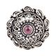 Oxidized 92.5 Sterling silver Ring Adjustable Amethyst Stone Studded  Floral and Paisley Design (Free Size)