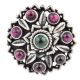 Stoned Floral 92.5 Sterling Silver Ring Adjustable Amethyst and Onyx Stones (Free Size)