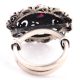 Intricate 92.5 Sterling Silver Ring has embossed petals and Scroll work fashion wear (Free Size)