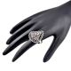 Embossed Scalloped 92.5 Sterling Silver Ring Triangular Shape Party wear Fashion Accessory (Free Size)