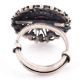 Oxidized 95.5 Sterling Silver Ring Floral Design  Statement Jewelry (Free Size)