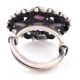 Indian 92.5 Sterling Silver Ring  Filigree Design Round Amethyst Ring For Women (Free Size)
