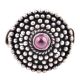 Dotted circles  92.5 Sterling Silver Ring Amethyst Adjustable Handcrafted Party Wear For Women (Free Size)
