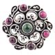 92.5 Sterling Silver Ring Filigree pattern And Round Amethyst Stone (Free Size)